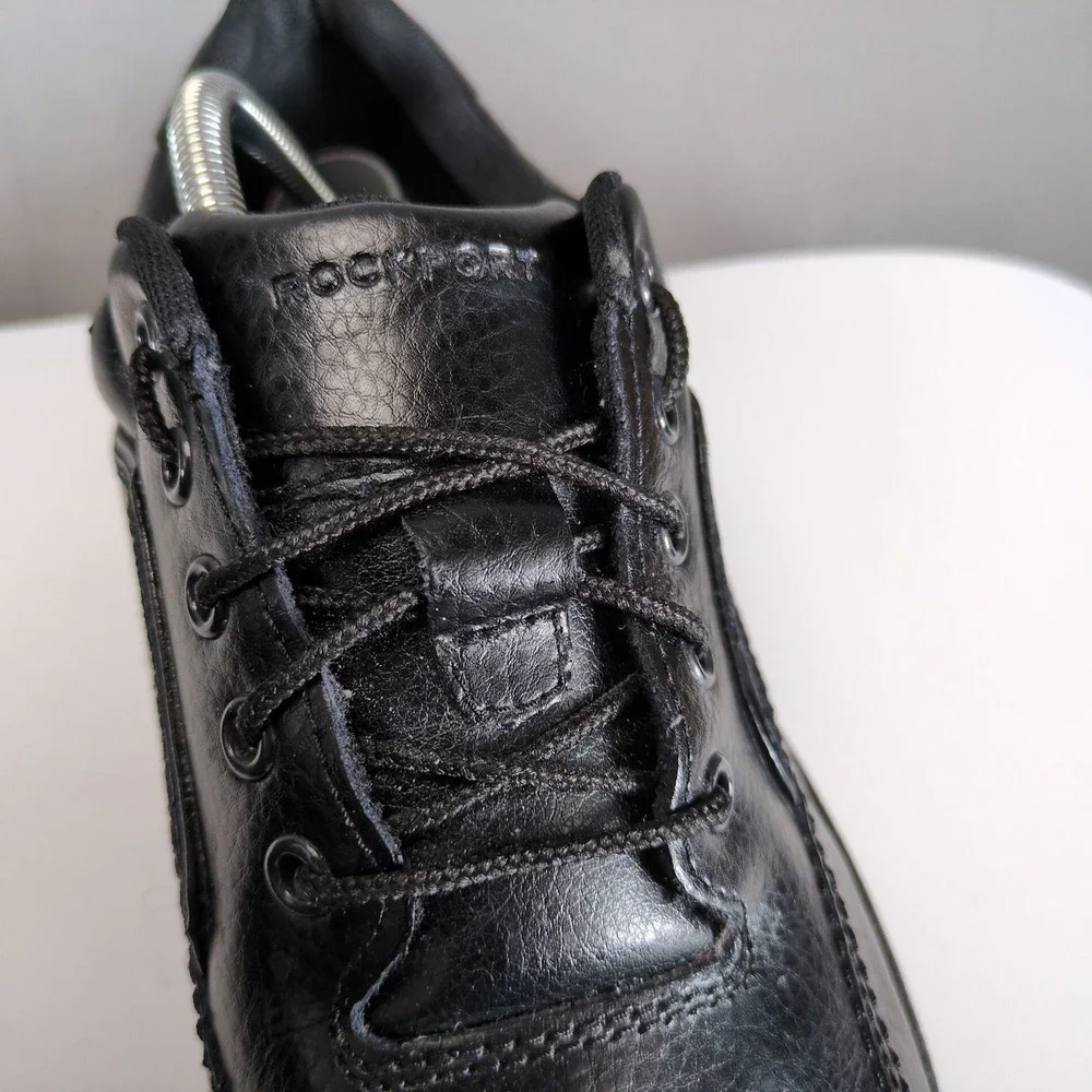 Rockport Eureka Black Oxford Shoes Mens 8.5 XW Extra Wide Leather Lace Up